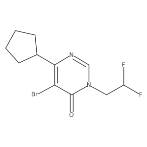5-Bromo-6-cyclopentyl-3-(2,2-difluoroethyl)-3,4-dihydropyrimidin-4-one Structure