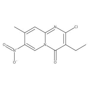 2-chloro-3-ethyl-8-methyl-7-nitro-4H-pyrido[1,2-a]pyrimidin-4-one Structure