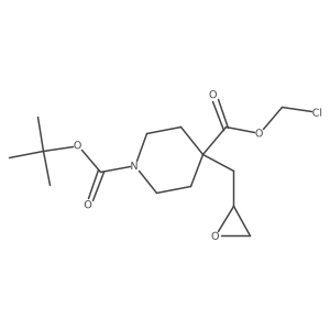 1-Tert-butyl 4-chloromethyl 4-[(oxiran-2-yl)methyl]piperidine-1,4-dicarboxylate Structure