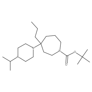 Tert-butyl 4-[4-(propan-2-yl)piperazin-1-yl]-4-propylazepane-1-carboxylate结构式