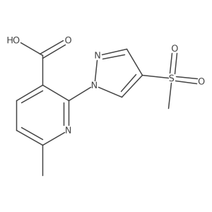 2-(4-methanesulfonyl-1H-pyrazol-1-yl)-6-methylpyridine-3-carboxylic acid结构式