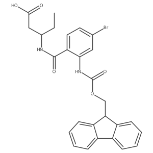 (3R)-3-{[4-bromo-2-({[(9H-fluoren-9-yl)methoxy]carbonyl}amino)phenyl]formamido}pentanoic acid结构式
