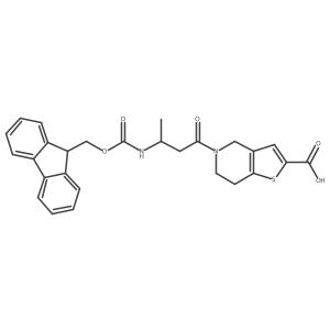 5-[(3R)-3-({[(9H-fluoren-9-yl)methoxy]carbonyl}amino)butanoyl]-4H,5H,6H,7H-thieno[3,2-c]pyridine-2-carboxylic acid Structure