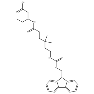 (3S)-3-[6-({[(9H-fluoren-9-yl)methoxy]carbonyl}amino)-4,4-dimethylhexanamido]pentanoic acid Structure