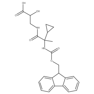 (2S)-3-[2-cyclopropyl-2-({[(9H-fluoren-9-yl)methoxy]carbonyl}amino)propanamido]-2-hydroxypropanoic acid结构式