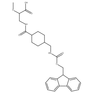 3-({4-[({[(9H-fluoren-9-yl)methoxy]carbonyl}amino)methyl]cyclohexyl}formamido)-2-methoxypropanoic acid结构式