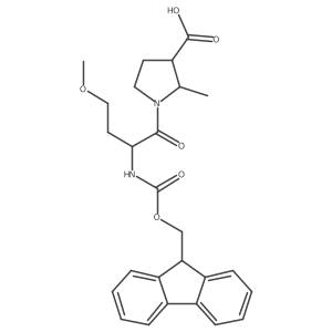 1-[2-({[(9H-fluoren-9-yl)methoxy]carbonyl}amino)-4-methoxybutanoyl]-2-methylpyrrolidine-3-carboxylic acid Structure