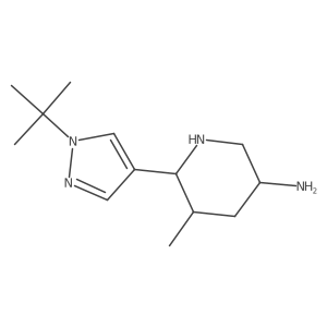 6-(1-tert-butyl-1H-pyrazol-4-yl)-5-methylpiperidin-3-amine结构式