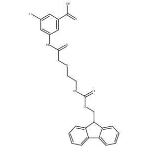 3-chloro-5-(2-{[2-({[(9H-fluoren-9-yl)methoxy]carbonyl}amino)ethyl]sulfanyl}acetamido)benzoic acid Structure