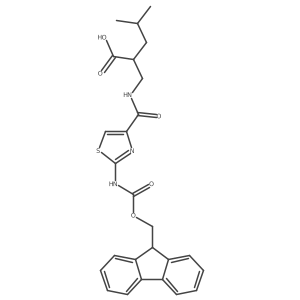 2-({[2-({[(9H-fluoren-9-yl)methoxy]carbonyl}amino)-1,3-thiazol-4-yl]formamido}methyl)-4-methylpentanoic acid结构式