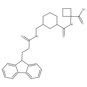 1-{3-[({[(9H-fluoren-9-yl)methoxy]carbonyl}amino)methyl]cyclohexaneamido}cyclobutane-1-carboxylic acid结构式
