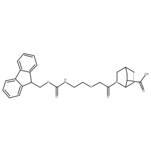 2-{2-[2-({[(9H-fluoren-9-yl)methoxy]carbonyl}amino)ethoxy]acetyl}-2-azabicyclo[2.2.2]octane-6-carboxylic acid结构式