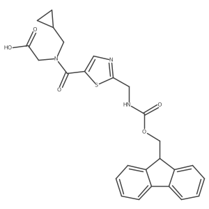 2-[N-(cyclopropylmethyl)-1-{2-[({[(9H-fluoren-9-yl)methoxy]carbonyl}amino)methyl]-1,3-thiazol-5-yl}formamido]acetic acid Structure