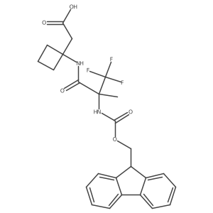 2-{1-[2-({[(9H-fluoren-9-yl)methoxy]carbonyl}amino)-3,3,3-trifluoro-2-methylpropanamido]cyclobutyl}acetic acid Structure