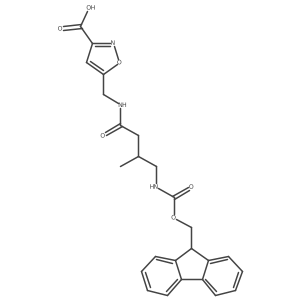 5-{[4-({[(9H-fluoren-9-yl)methoxy]carbonyl}amino)-3-methylbutanamido]methyl}-1,2-oxazole-3-carboxylic acid结构式