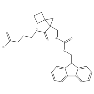 4-({1-[({[(9H-fluoren-9-yl)methoxy]carbonyl}amino)methyl]spiro[2.3]hexan-1-yl}formamido)butanoic acid结构式