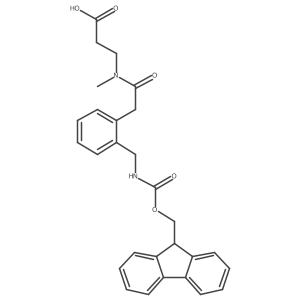 3-(2-{2-[({[(9H-fluoren-9-yl)methoxy]carbonyl}amino)methyl]phenyl}-N-methylacetamido)propanoic acid结构式