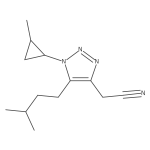 2-[5-(3-methylbutyl)-1-(2-methylcyclopropyl)-1H-1,2,3-triazol-4-yl]acetonitrile Structure