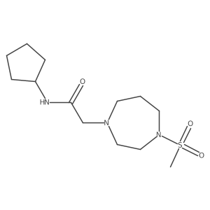 N-cyclopentyl-2-(4-methanesulfonyl-1,4-diazepan-1-yl)acetamide Structure