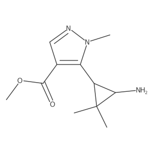 rac-methyl 5-[(1R,3S)-3-amino-2,2-dimethylcyclopropyl]-1-methyl-1H-pyrazole-4-carboxylate结构式