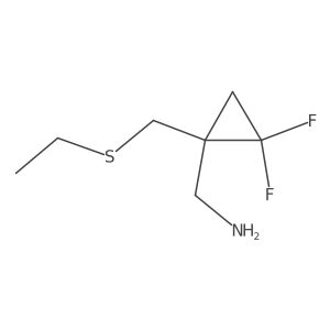 {1-[(Ethylsulfanyl)methyl]-2,2-difluorocyclopropyl}methanamine Structure