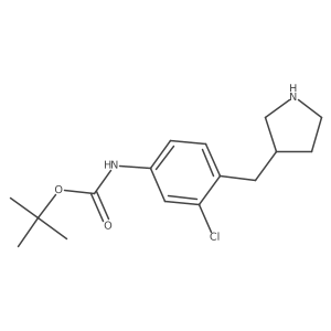 tert-butyl N-{3-chloro-4-[(pyrrolidin-3-yl)methyl]phenyl}carbamate Structure