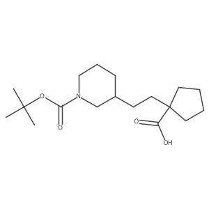 1-(2-{1-[(Tert-butoxy)carbonyl]piperidin-3-yl}ethyl)cyclopentane-1-carboxylic acid结构式
