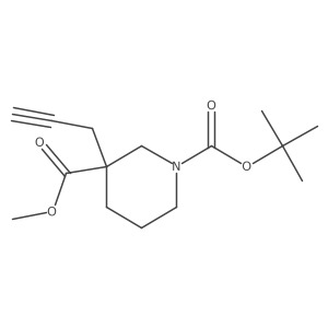1-Tert-butyl 3-methyl 3-(prop-2-yn-1-yl)piperidine-1,3-dicarboxylate结构式