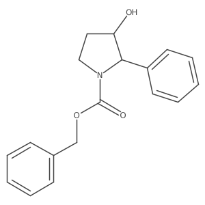 rac-benzyl (2R,3R)-3-hydroxy-2-phenylpyrrolidine-1-carboxylate结构式