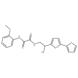 N-{2-hydroxy-2-[5-(thiophen-2-yl)furan-2-yl]ethyl}-N'-[2-(methylsulfanyl)phenyl]ethanediamide结构式
