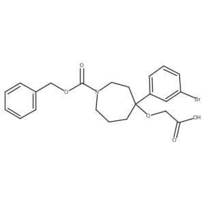 2-({1-[(Benzyloxy)carbonyl]-4-(3-bromophenyl)azepan-4-yl}oxy)acetic acid结构式
