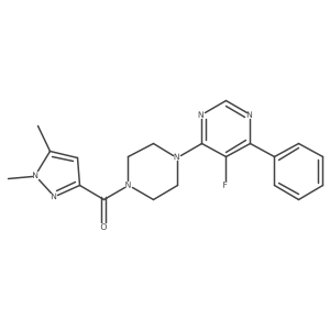 4-[4-(1,5-dimethyl-1H-pyrazole-3-carbonyl)piperazin-1-yl]-5-fluoro-6-phenylpyrimidine Structure