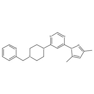 4-(3,5-dimethyl-1H-pyrazol-1-yl)-6-{4-[(pyridin-2-yl)methyl]piperazin-1-yl}pyrimidine Structure
