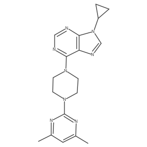 9-cyclopropyl-6-[4-(4,6-dimethylpyrimidin-2-yl)piperazin-1-yl]-9H-purine结构式