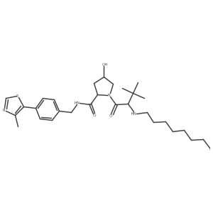 (2S,4R)-4-hydroxy-1-[(2S)-2-(7-iodoheptylamino)-3,3-dimethyl-butanoyl]-N-[[4-(4-methylthiazol-5-yl)phenyl]methyl]pyrrolidine-2-carboxamide结构式