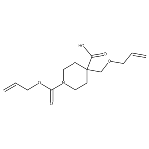 1-allyloxycarbonyl-4-(allyloxymethyl)piperidine-4-carboxylic acid结构式