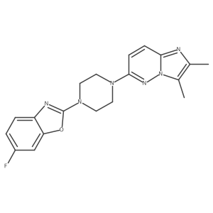 2-(4-{2,3-Dimethylimidazo[1,2-b]pyridazin-6-yl}piperazin-1-yl)-6-fluoro-1,3-benzoxazole Structure