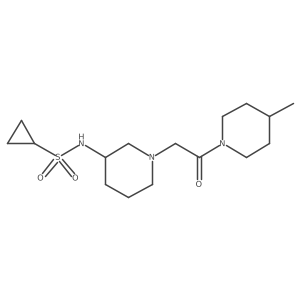 N-{1-[2-(4-methylpiperidin-1-yl)-2-oxoethyl]piperidin-3-yl}cyclopropanesulfonamide结构式