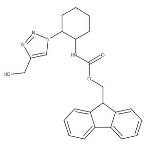 rac-(9H-fluoren-9-yl)methyl N-[(1R,2S)-2-[4-(hydroxymethyl)-1H-1,2,3-triazol-1-yl]cyclohexyl]carbamate结构式