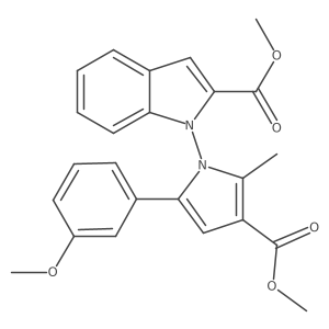 Methyl 1-(3-(methoxycarbonyl)-5-(3-methoxyphenyl)-2-methyl-1H-pyrrol-1-yl)-1H-indole-2-carboxylate结构式