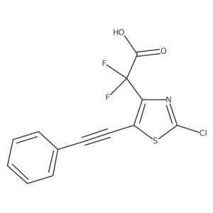 2-[2-Chloro-5-(2-phenylethynyl)-1,3-thiazol-4-yl]-2,2-difluoroacetic acid结构式