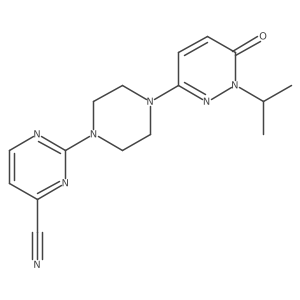 2-{4-[6-Oxo-1-(propan-2-yl)-1,6-dihydropyridazin-3-yl]piperazin-1-yl}pyrimidine-4-carbonitrile结构式