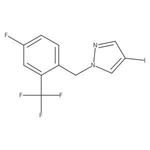1-(4-Fluoro-2-(trifluoromethyl)benzyl)-4-iodo-1H-pyrazole结构式