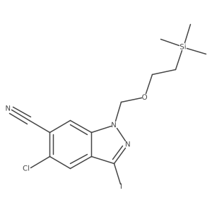 5-Chloro-3-iodo-1-((2-(trimethylsilyl)ethoxy)methyl)-1H-indazole-6-carbonitrile Structure