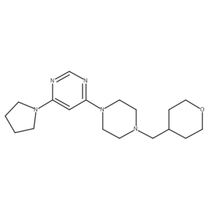 4-{4-[(Oxan-4-yl)methyl]piperazin-1-yl}-6-(pyrrolidin-1-yl)pyrimidine结构式