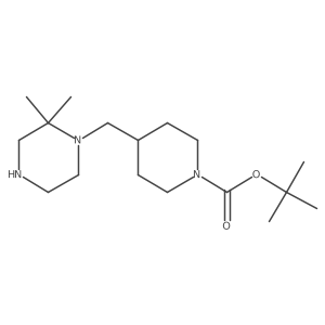 Tert-butyl 4-[(2,2-dimethylpiperazin-1-yl)methyl]piperidine-1-carboxylate Structure