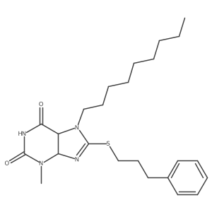 3-Methyl-7-nonyl-8-(3-phenylpropylsulfanyl)-4,5-dihydropurine-2,6-dione Structure