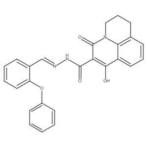 4-hydroxy-2-oxo-N'-[(1E)-(2-phenoxyphenyl)methylidene]-1-azatricyclo[7.3.1.0^{5,13}]trideca-3,5(13),6,8-tetraene-3-carbohydrazide结构式