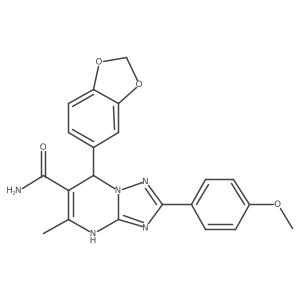 7-(Benzo[d][1,3]dioxol-5-yl)-2-(4-methoxyphenyl)-5-methyl-4,7-dihydro-[1,2,4]triazolo[1,5-a]pyrimidine-6-carboxamide结构式