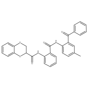 N-(2-((2-benzoyl-4-methylphenyl)carbamoyl)phenyl)-2,3-dihydrobenzo[b][1,4]dioxine-2-carboxamide Structure